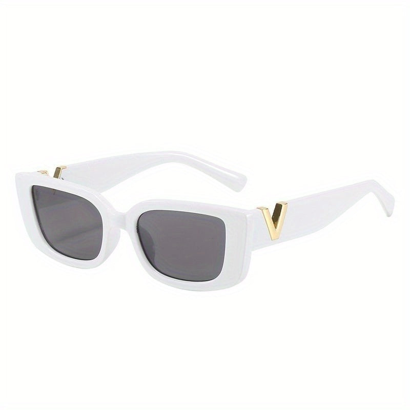 Rectangle Sunglasses For Women Men V Carved Glasses For Beach Party Club UV400
