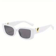 Rectangle Sunglasses For Women Men V Carved Glasses For Beach Party Club UV400