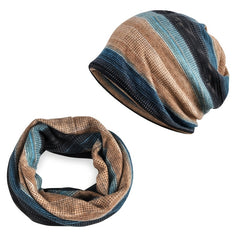 Winter Slouchy Knit Hat Scarf Combo Man Woman Unisex