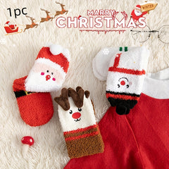 Christmas Print Socks Warm & Fuzzy Women's Stockings