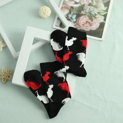 Rooster Pattern Socks Women's Mid Tube Stockings