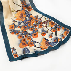 Retro Style Silk Square Scarf Lightweight Satin Headscarf