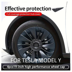 Matte Hubcap Wheel Covers 4Pcs 48 26 Cm Replacement For Model Y
