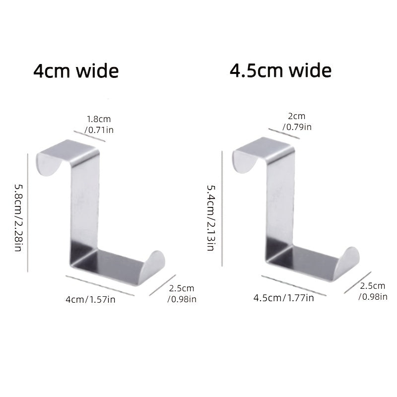 6pcs Stainless Steel Over Door Hooks for Hanging Clothes Coats Towels