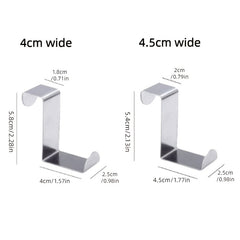 6pcs Stainless Steel Over Door Hooks for Hanging Clothes Coats Towels