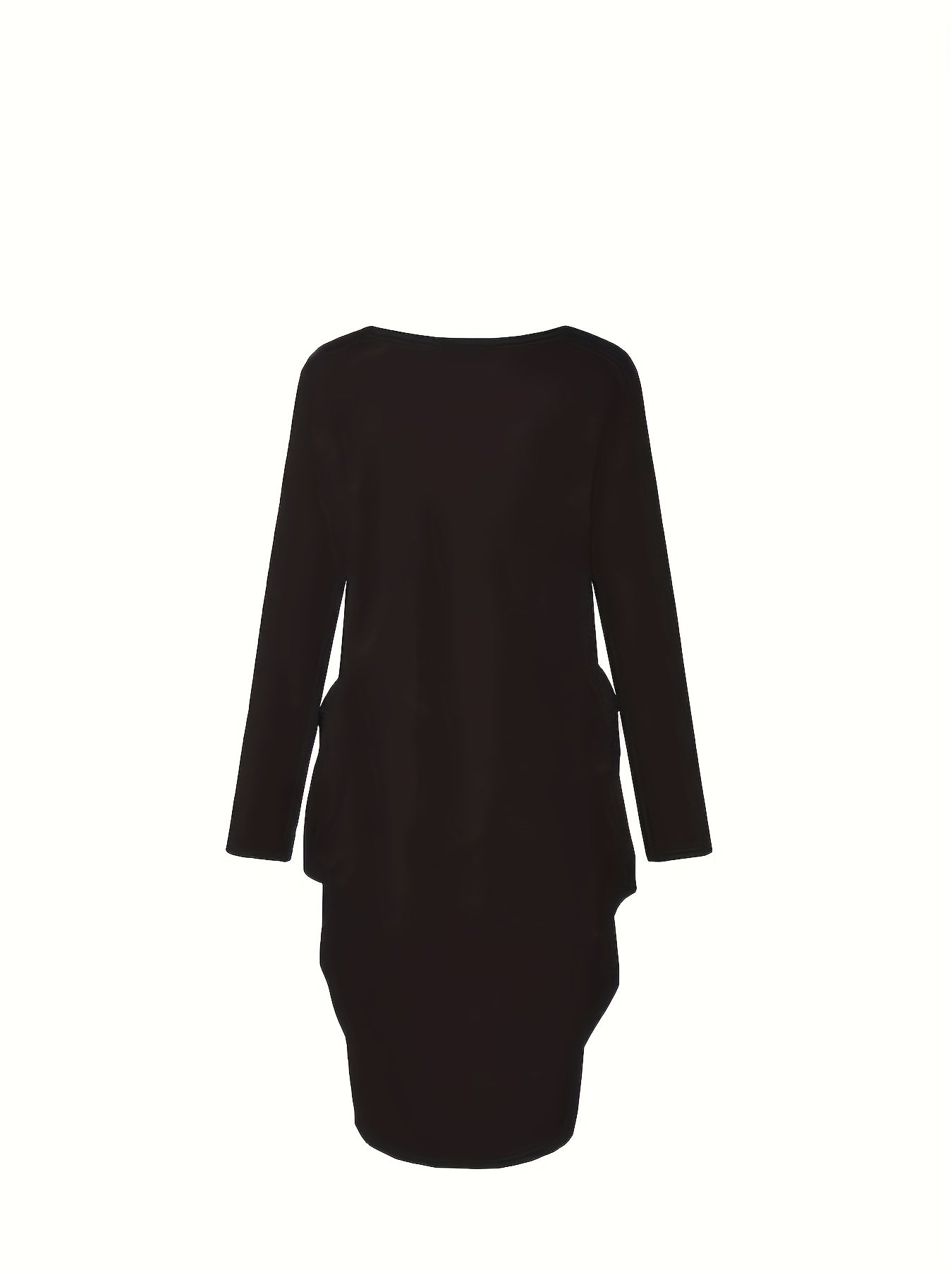  Slogan Print Long Sleeve Baggy Dress