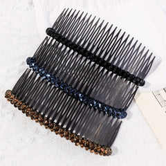 3pcs Crystal Rhinestone Hair Side Comb Set Braided Updo Hair Accessories