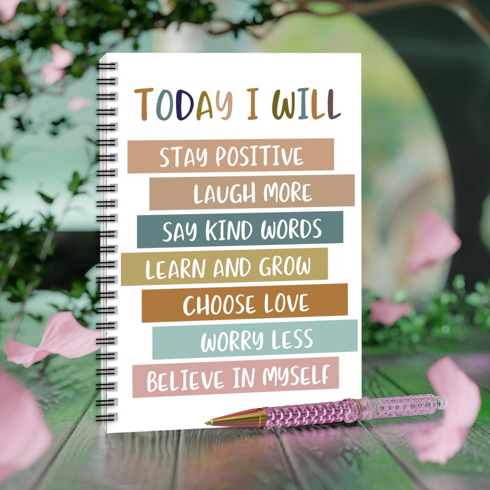 Inspirational Spiral Coil Notebook 100 Pages Motivational Quotes Gift