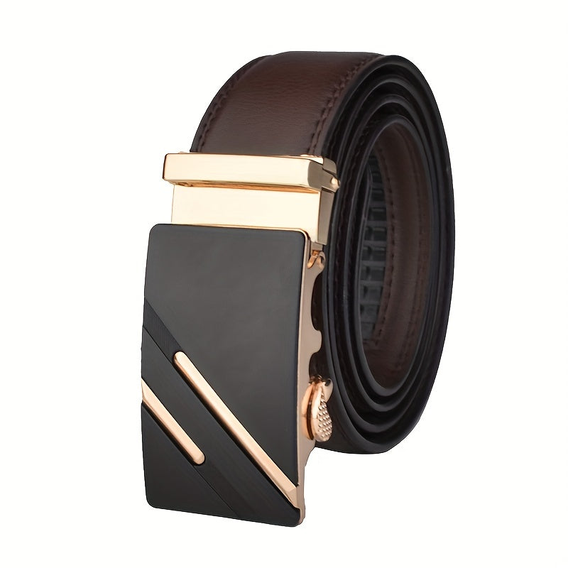 Men's Leather Belt Automatic Buckle Business Belt