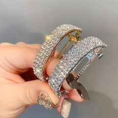 4 Pcs Rhinestone Hair Cuff Barrette Ponytail Holder