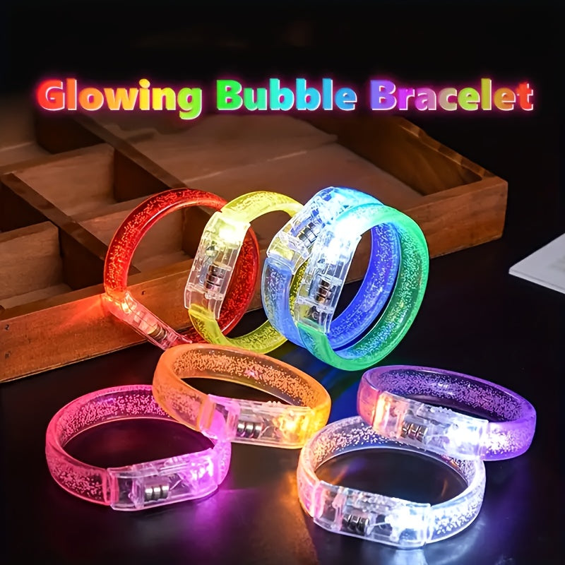 LED Glowing Bracelets 4pcs Light Up Wristbands for Parties & Festivals