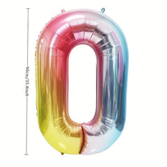 1pc Golden Gradient Crown Foil Number Balloons for Birthday Party Baby Shower