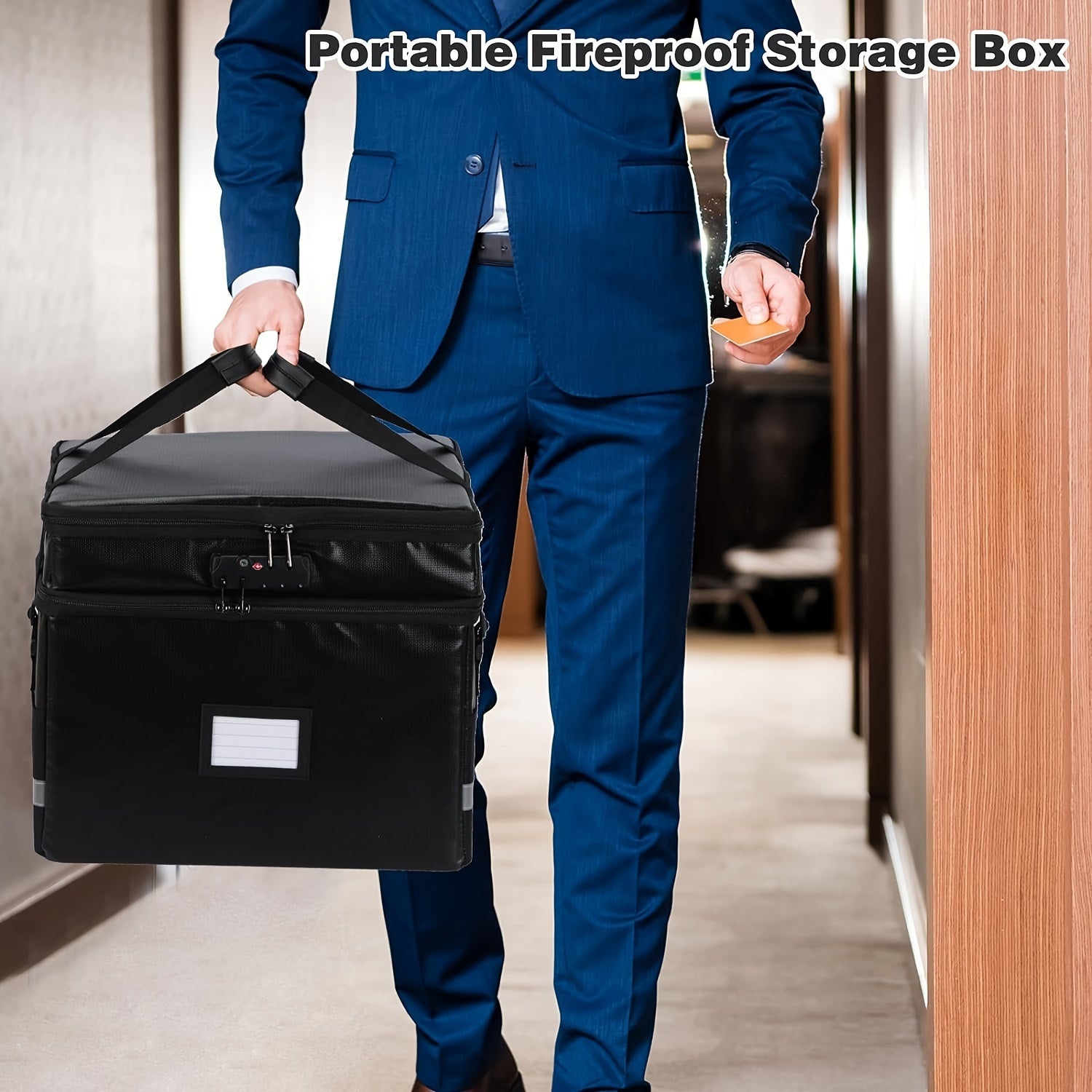File Storage Box With Lock & Handles 2 Layer Folding Storage Box