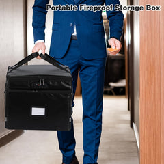 File Storage Box With Lock & Handles 2 Layer Folding Storage Box
