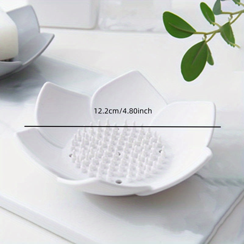 Lotus Flower Soap Dish with Drainage for Bathroom Shower
