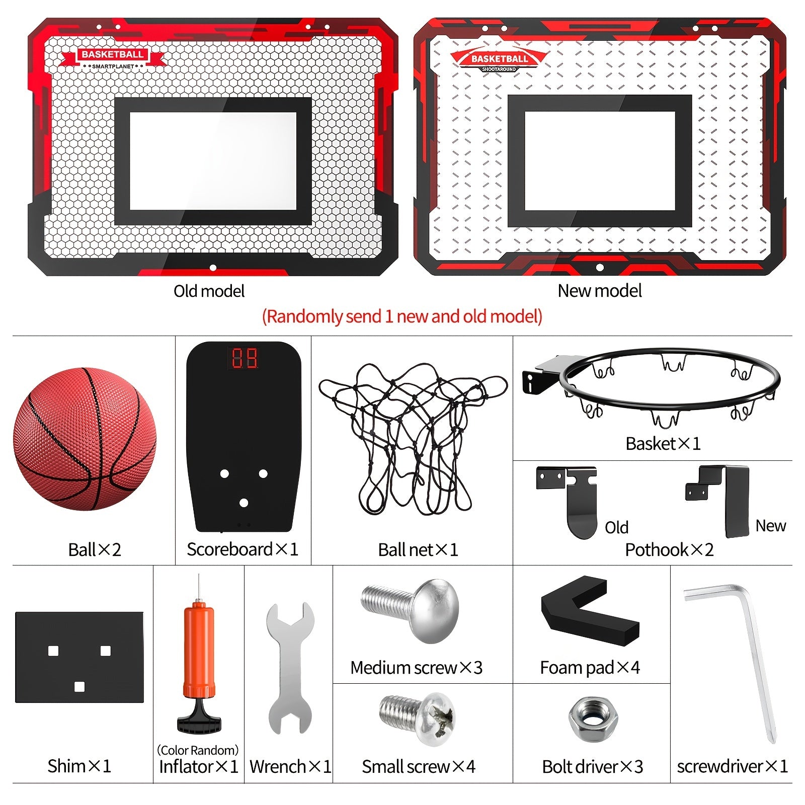 Kids Indoor Basketball Hoop Mini Hoop w/ 2 Balls - Christmas Gift