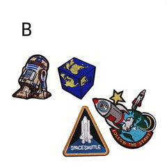 4pcs Cartoon Planet Embroidered Patch Stickers Clothes Pants Hat Cloth Stickers