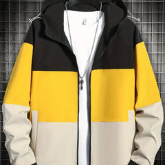 Men's Hooded Windbreaker Jacket Zipper Hooded Coat