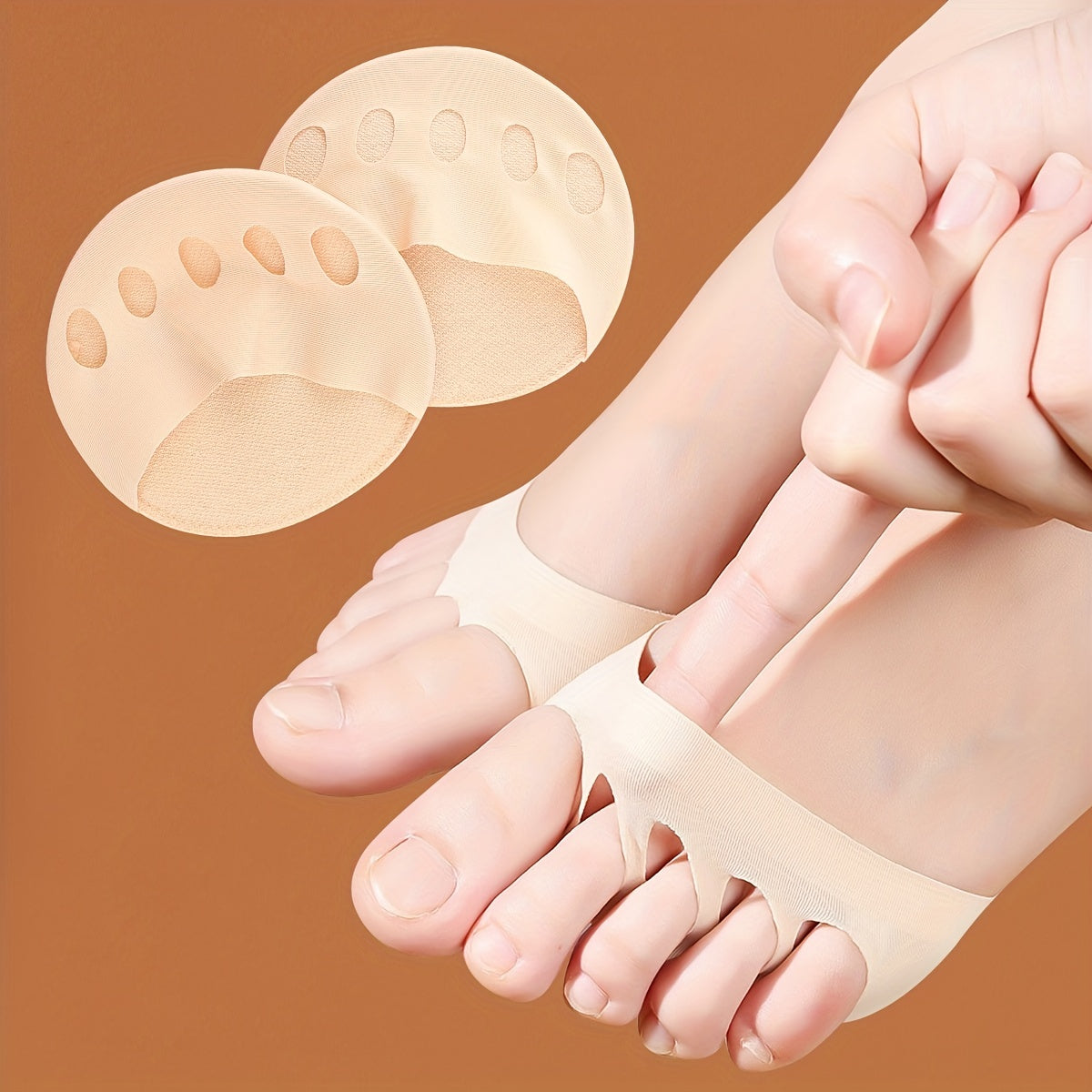 Invisible Foot Sock Pad High Heeled Insole Socks Non-slip Open Toe Forefoot Pad