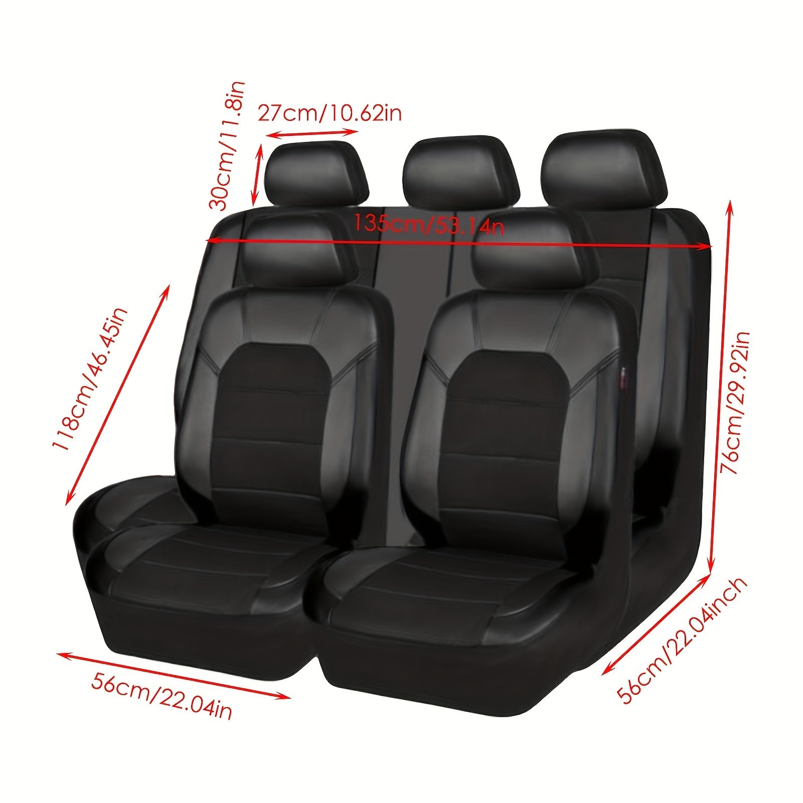 Car Seat Cover Set PU Leather Seat Protection for Most Cars