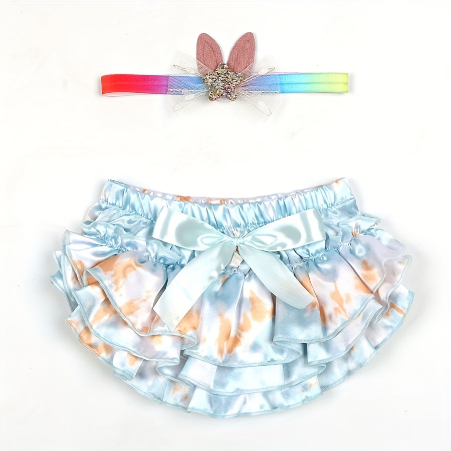 Baby Shorts Ruffles Satin PP Pants Set Newborn Photography Props