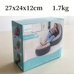 PVC Flocking Inflatable Deck Chair + Footrest Stool