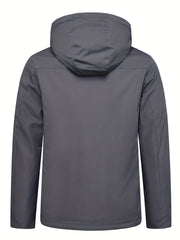 Men's Warm Fleece Hooded Jacket Zip Up Coat for Fall Winter Outdoor