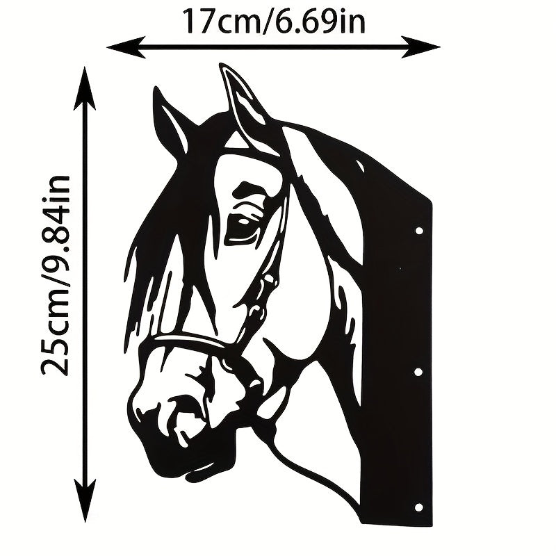 Peeping Horse Outdoor Wall Decor Metal Animal Silhouette Yard Ornament