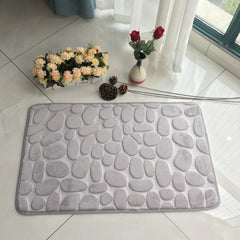 Soft Non Slip Cobblestone Embossed Bath Mat