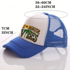 Summer Sunflower Print Men's Peaked Cap