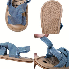Baby Girls Slip On Sandals With Hook & Loop Fastener