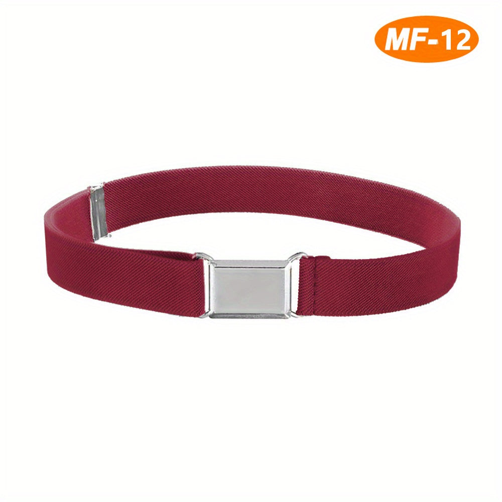 Kids Elastic Solid Pants Belt Adjustable Length Belt