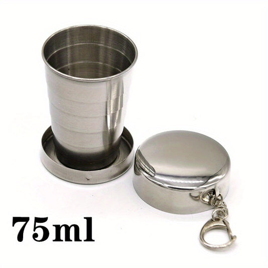 Portable Stackable Metal Folding Cup Telescopic with Keychain