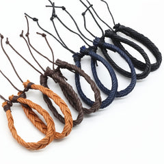 Vintage Brown Rope Woven Men Bracelets For Women Homme Gift Jewelry