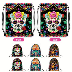 Halloween Cartoon Drawstring Backpack for Kids Portable Shoulder Bag