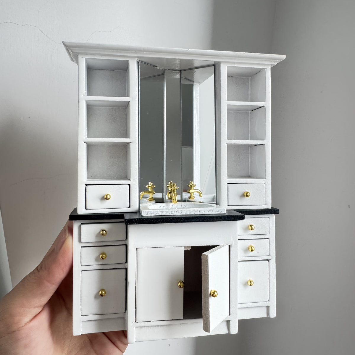 1:12 Dollhouse Bathroom Sink Cabinet Mini Kitchen Furniture Decor