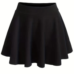  High Rise Ruffle Stretch Skirt