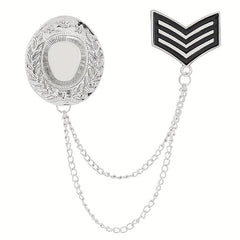 Double Layer Tassel Chain Brooch Western Cowboy Hat Shape Corsage Suit Accessori