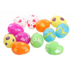 12pcs Printed Plastic Easter Eggs Fillable Basket Fillers