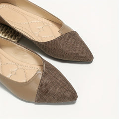 Women's Soft Sole Ballet Shoes Point Toe Colorblock Flats