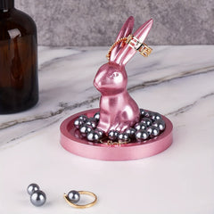 3D Rabbit Ring Holder Trinket Tray Epoxy Resin Mold Kit DIY Art Craft