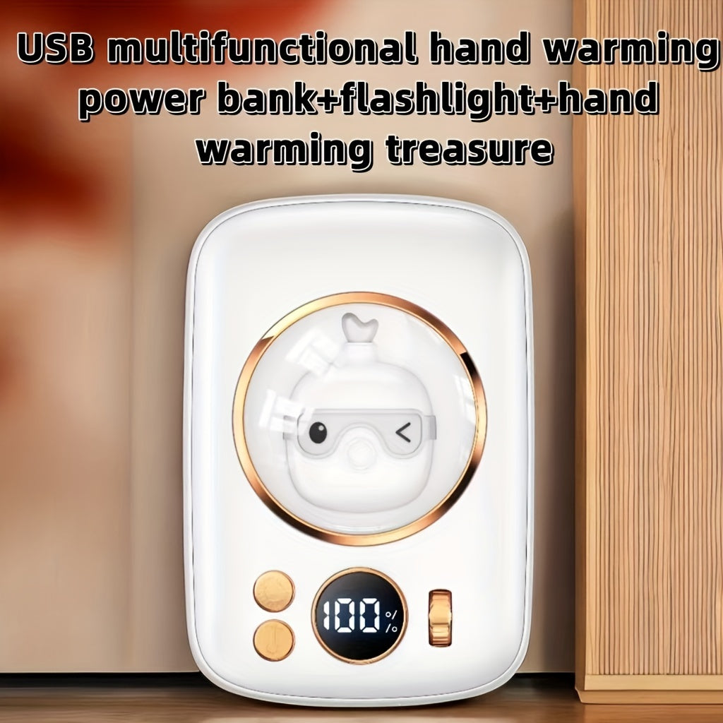 USB Multifunctional Hand Warmer Portable Mobile Charging Bank Strong Light