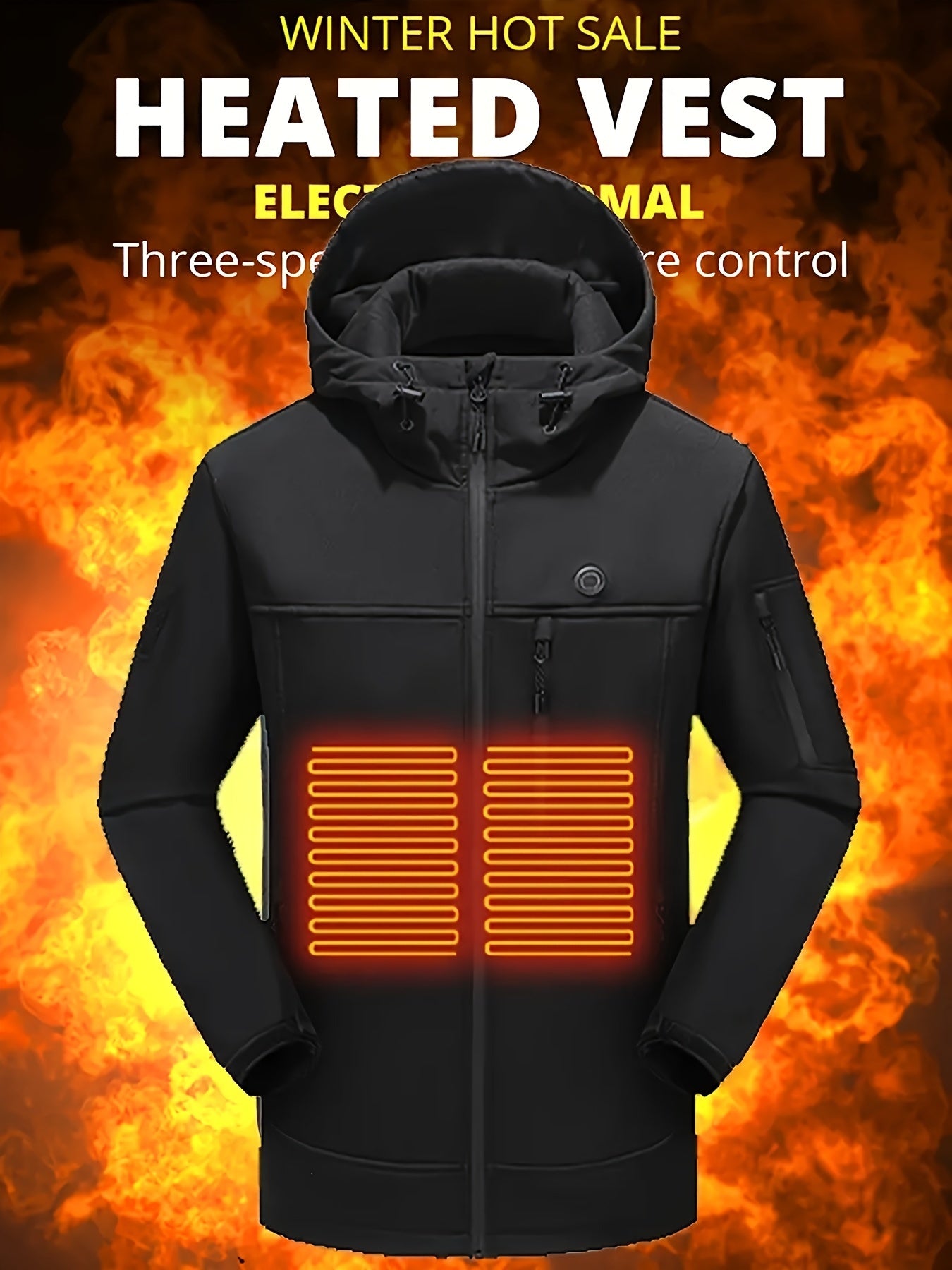 Men's Smart Heating Jacket Waterproof Windproof Coat