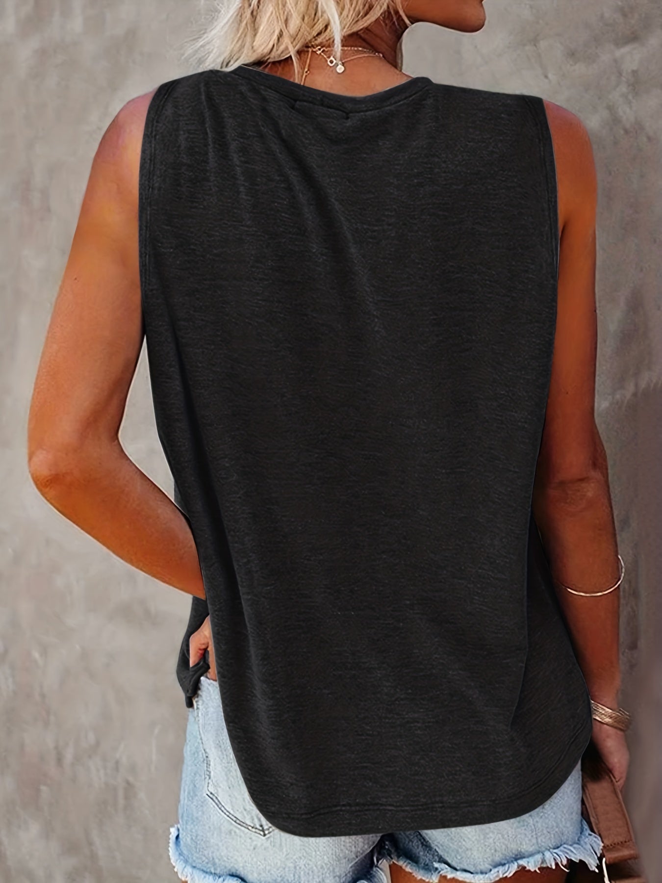 Skeleton & NEVER BETTER Print Tank Top Sleeveless Top For Summer Women