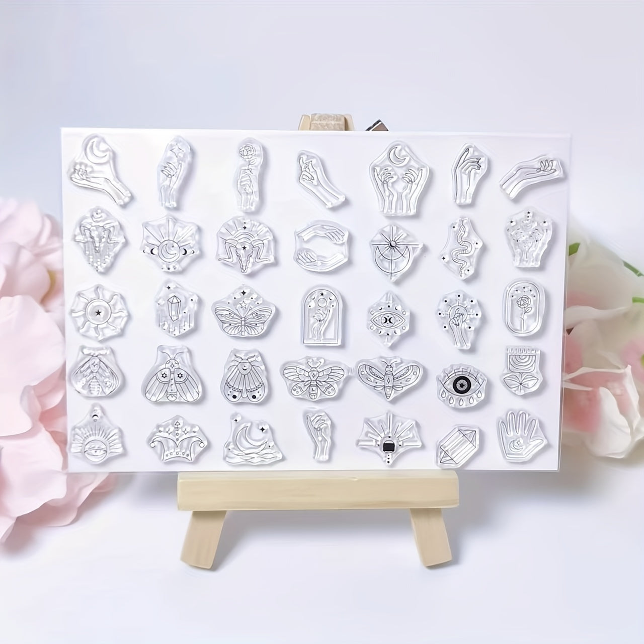3pcs Art Pattern Transparent Stamps Abstract Art For Card Making