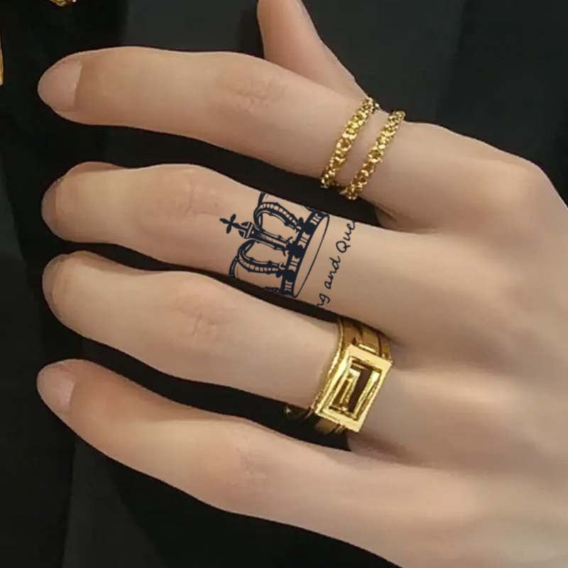 Waterproof Temporary Crown Tattoos 6 Unique Designs Realistic Non Reflective Ink