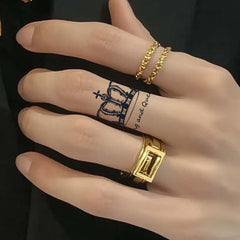 Waterproof Temporary Crown Tattoos 6 Unique Designs Realistic Non Reflective Ink