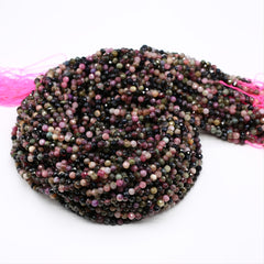 Tourmaline Faceted Small Beads Necklace 16 Inches