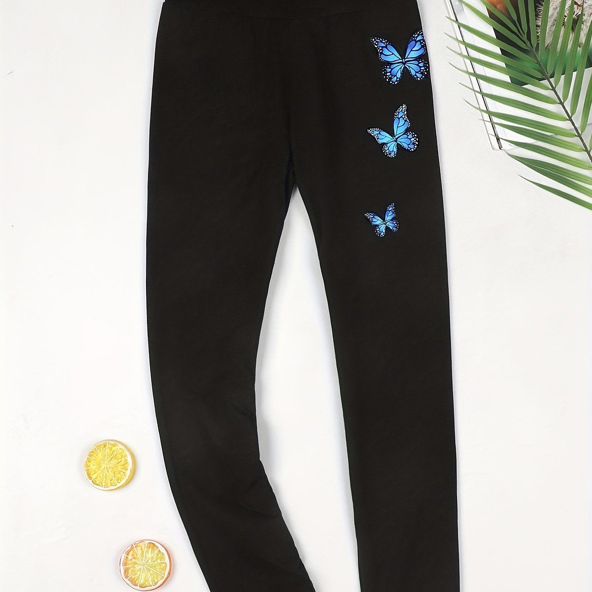 Butterfly Graphic High Waist Yoga Leggings for Outwear