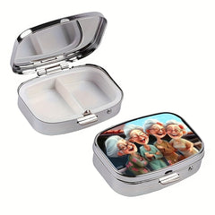 Laughing Med Box 2pcs Portable Vitamin Holder Decorative Metal Organ Box